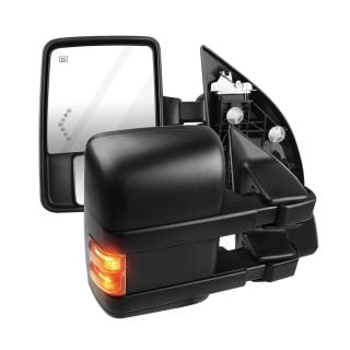 SCITOO Towing Mirror fit 2004-2014 Ford F150 97-99 Ford F250 Chrome Power Heated Puddle Signal Light Left Driver Side Mirror 