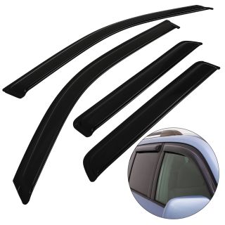 Smoke Window Visors For 02-09 Trailblazer/Envoy - 4pc Snap-On Rain Guard By D&O Motor