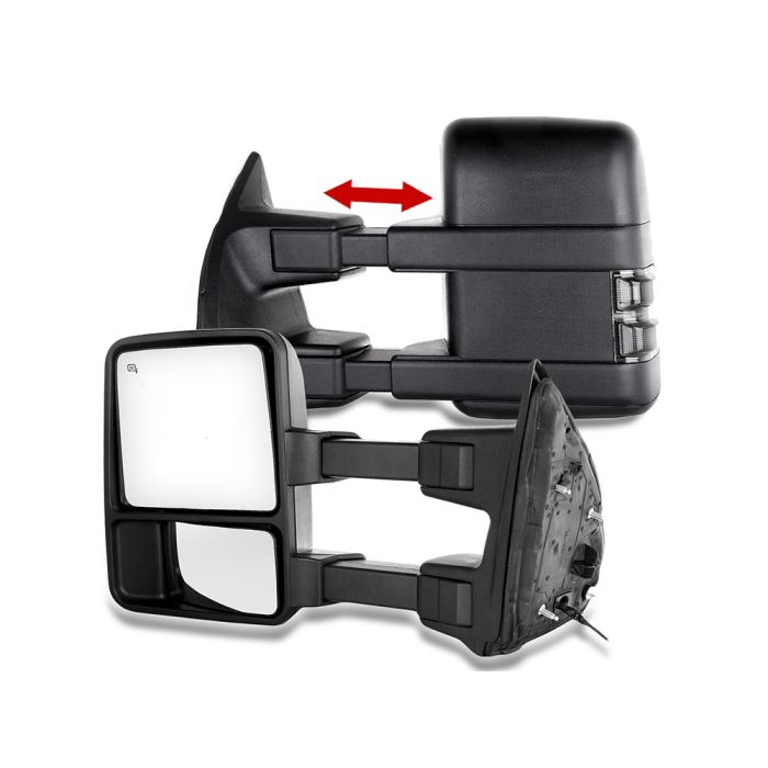 Power Heated Towing Mirrors For 99-02 Ford F250 Super Duty Manuak Fold Pickup Mirrors 1 Pair