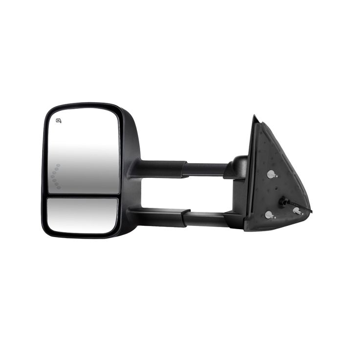 Power Towing Mirror For 03-06 Chevy Silverado 1500-3500, Suburban 1500-2500 Heat Black Housing LED Turn Signal Light
