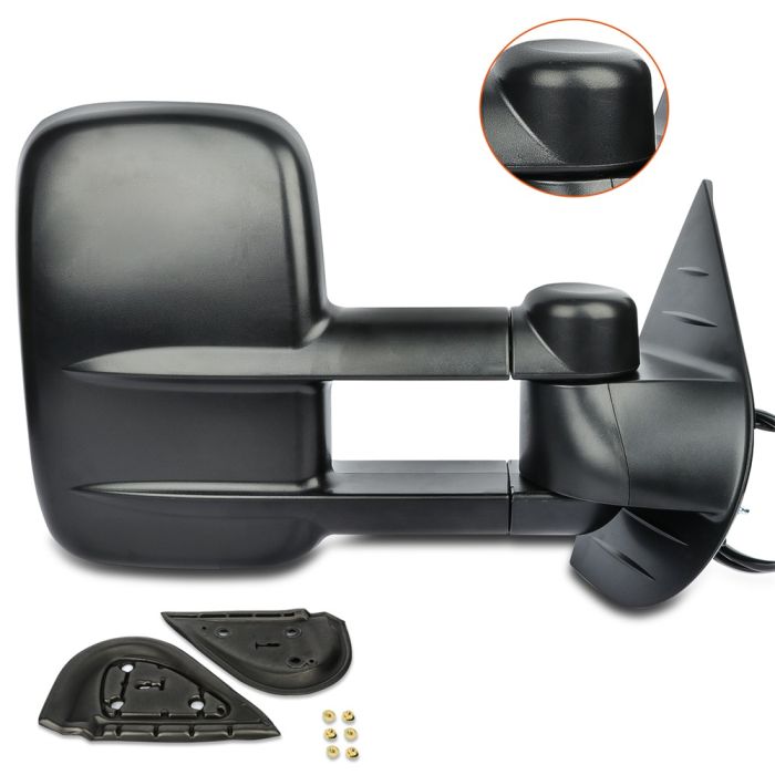 Power Heated Black Towing Mirrors Right For 07-13 Chevrolet Avalanche 07-13 Chevrolet Silverado 1500