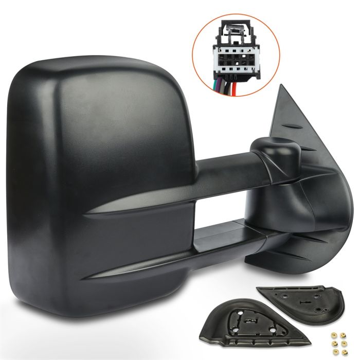 Power Heated Black Towing Mirrors Right For 07-13 Chevrolet Avalanche 07-13 Chevrolet Silverado 1500