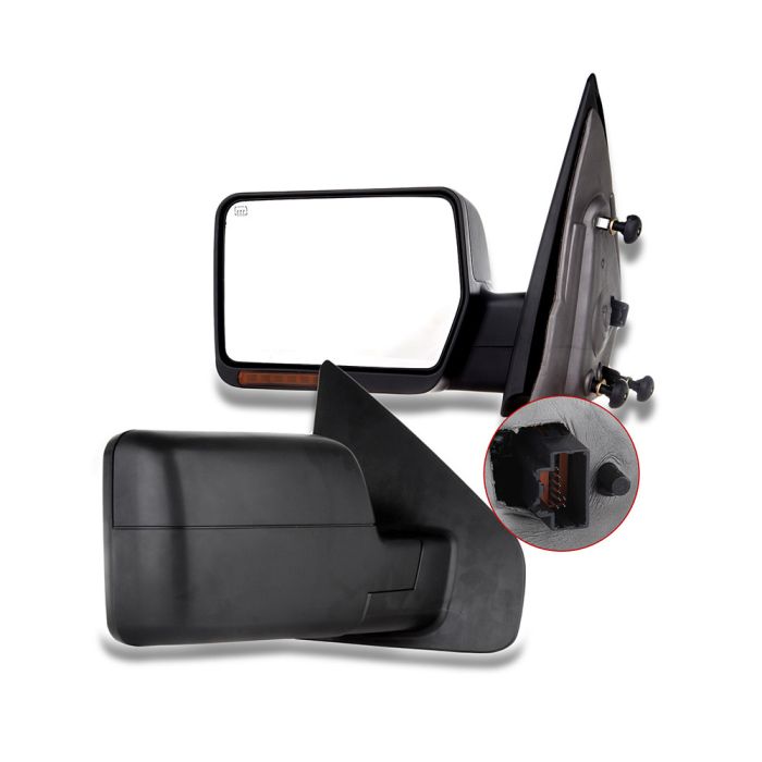 Towing Mirrors Replacement 04-08 Ford F-150 Truck Power Heated Signal Lighted Side View Pair Set