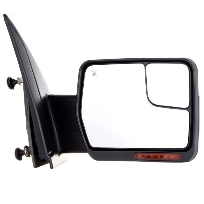 Towing Mirrors For 04-14 Ford F150 Power Control Heated Turn Signal Puddle Light With Chrome Housing Pair
