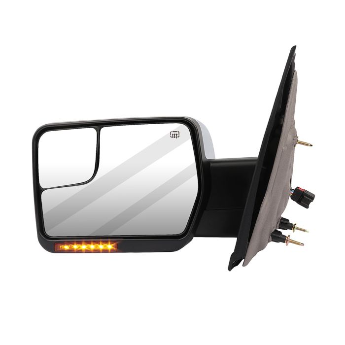Towing Mirror For 07-14 Ford F-150 97-99 Ford F-250 Power Heated Puddle Signal Light Left Driver Side 1 Pc