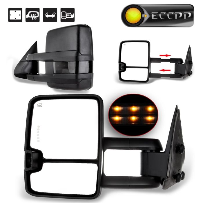 Driver Side Tow Mirrors Left For 2002 Chevrolet Avalanche 1500 2002 Chevrolet Avalanche 2500 Smoke LED Signal Power Heated