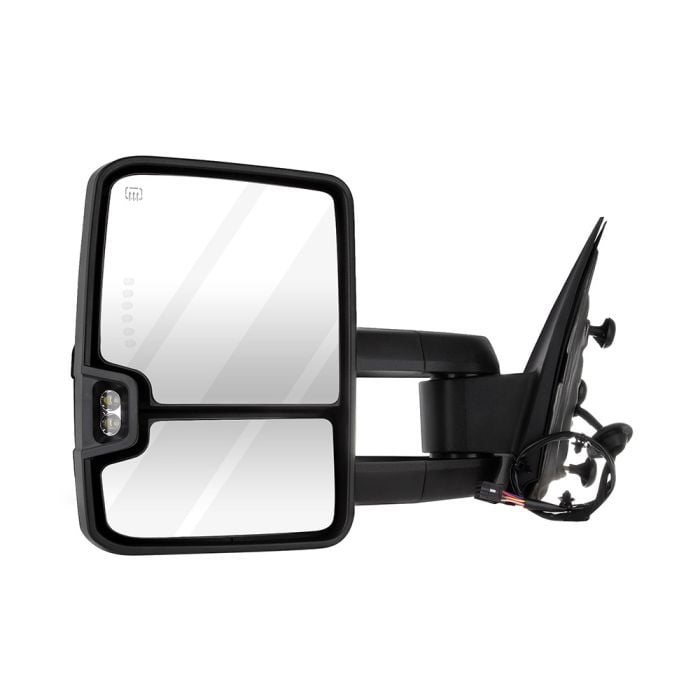 Towing Mirrors Power Heated LED Signal 14-18 Chevrolet Silverado 1500 15-18 Chevrolet Silverado 2500 HD Chrome Driver & Passenger Side