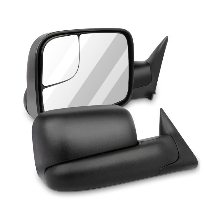 Towing Mirrors 94-01 Dodge Ram 1500 94-02 Dodge Ram 2500 Support Brackets Manual Black Left Right Side