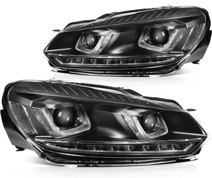 2010-2014 Volkswagen Golf/GTI Headlight Assembly Pair LED DRL Headlamp