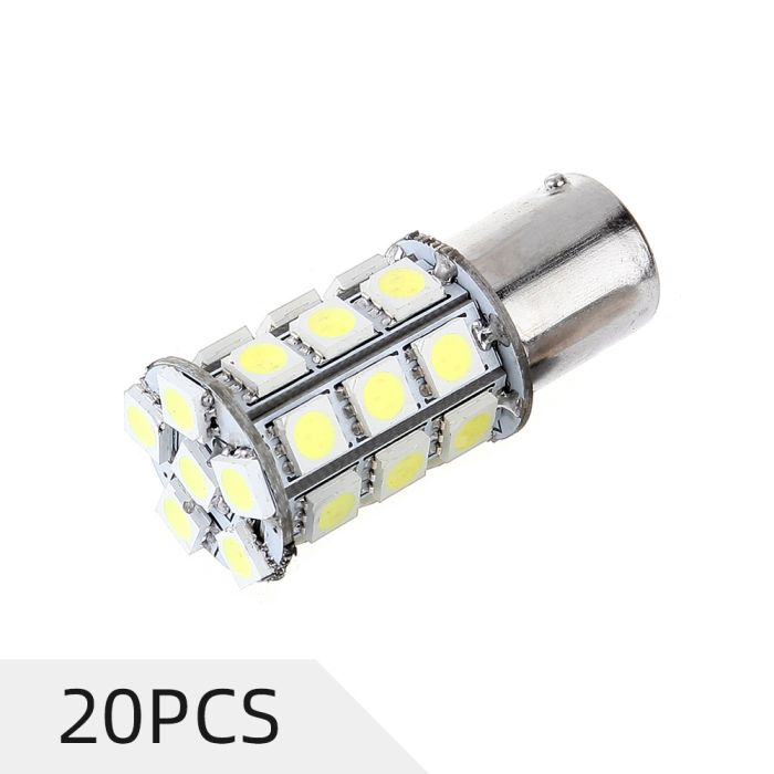 White 1156 27-SMD LED High Power Light Bulb(E090019030201CP) - 20 Pieces