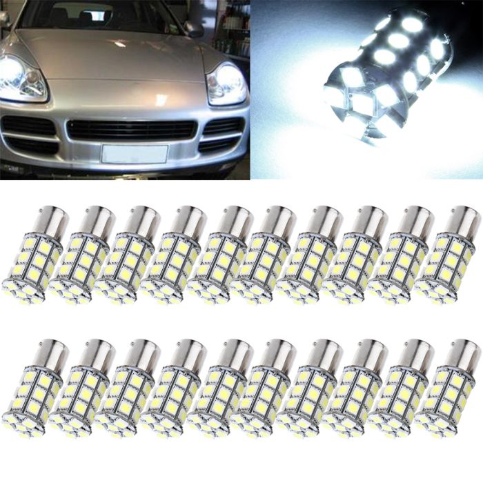 20X 1156 1141 BA15S White 27SMD LED High Power Lamp Car Ultra Brake Light Bulb