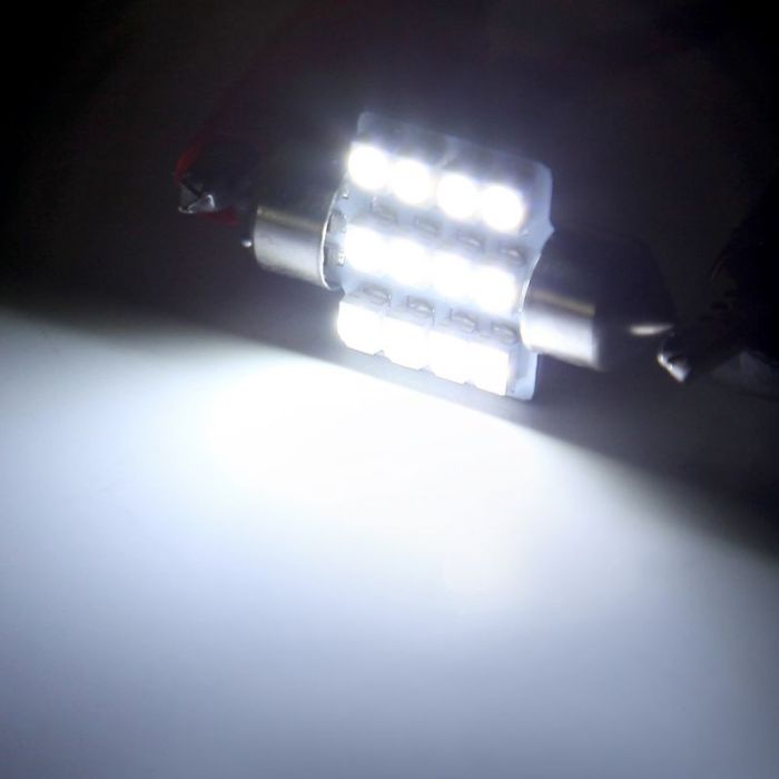 cciyu 8X Ultra White 31MM 12SMD Festoon Dome Interior LED Light bulbs E09002367018CP