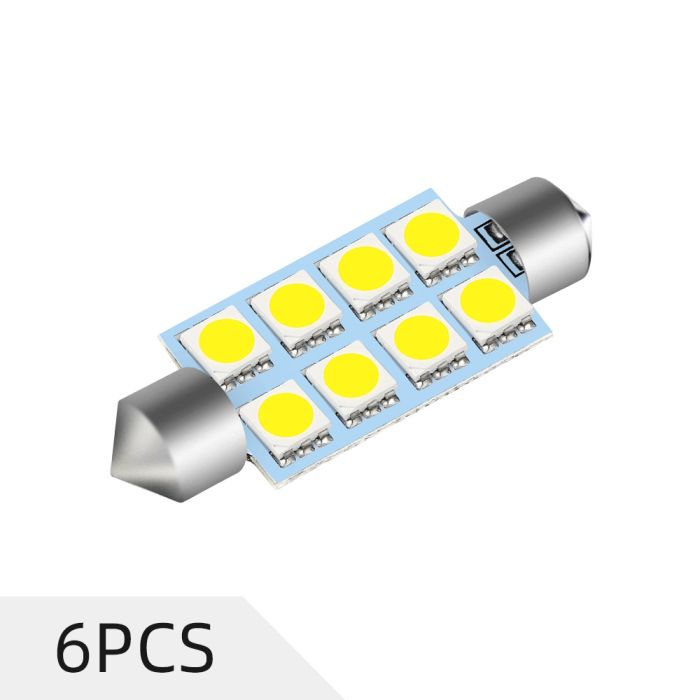 White Festoon 42mm 8-SMD LED Bulbs Lights Interior Lamp 12V(E090038788CP) For Chevrolet-6x