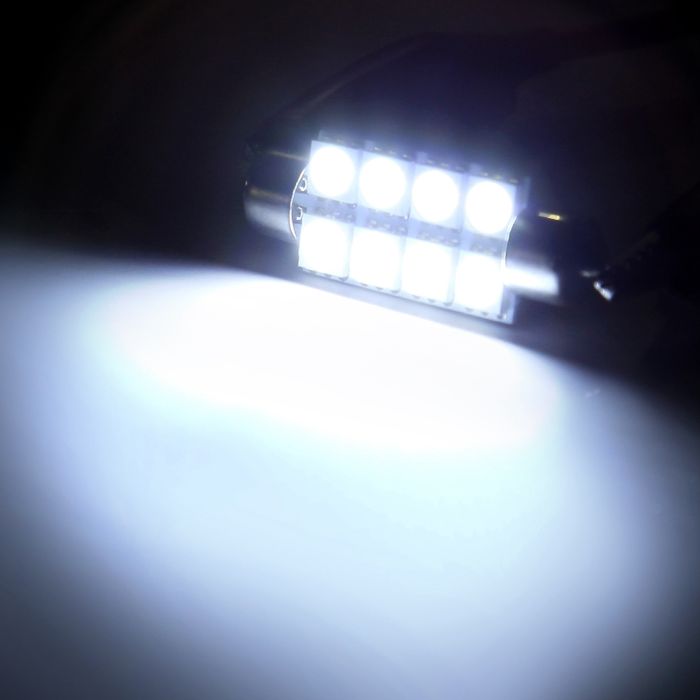 42mm White Festoon Interior LED Bulb 8-5050-SMD 10PCS for Dome Map Door License Plate Light