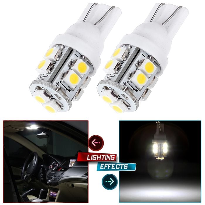 2X T10 White 10SMD LED Wedge License plate Light Bulbs 168 for 1996-2016 Toyota