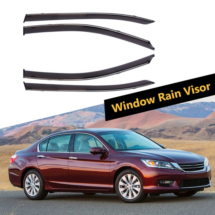 Window Visor Vent Shades Guards Deflectors For 13-17 Accord Sedan Polycarbonate