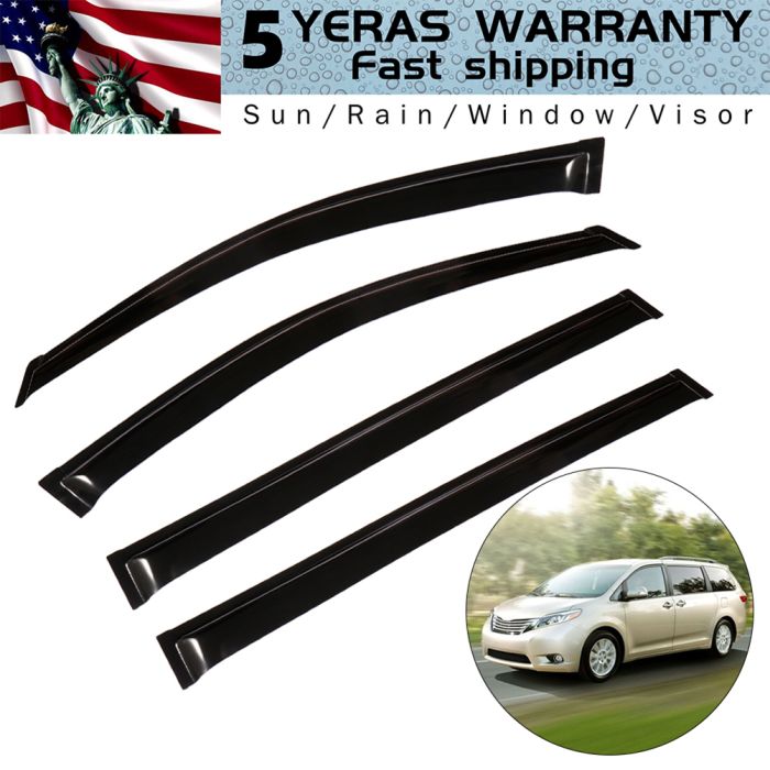 Sun Rain Guard Vent Shade For Toyota Sienna - 4piece