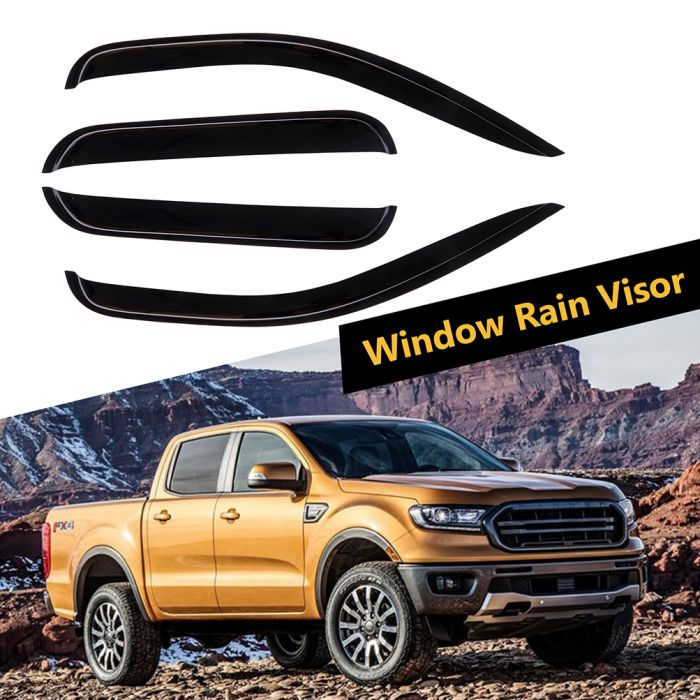 Window Visor Vent Rain Shades Guards Deflectors For 99-11 Ford Ranger Crew Cab