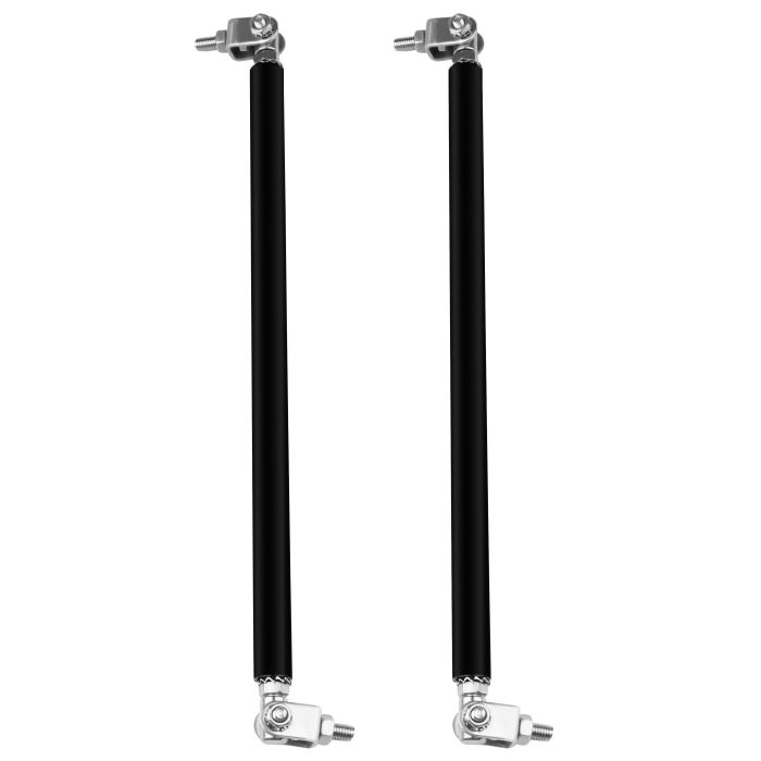 Black Adjustable Front Bumper Lip Splitter Strut Rod Tie Support Bars For Univer