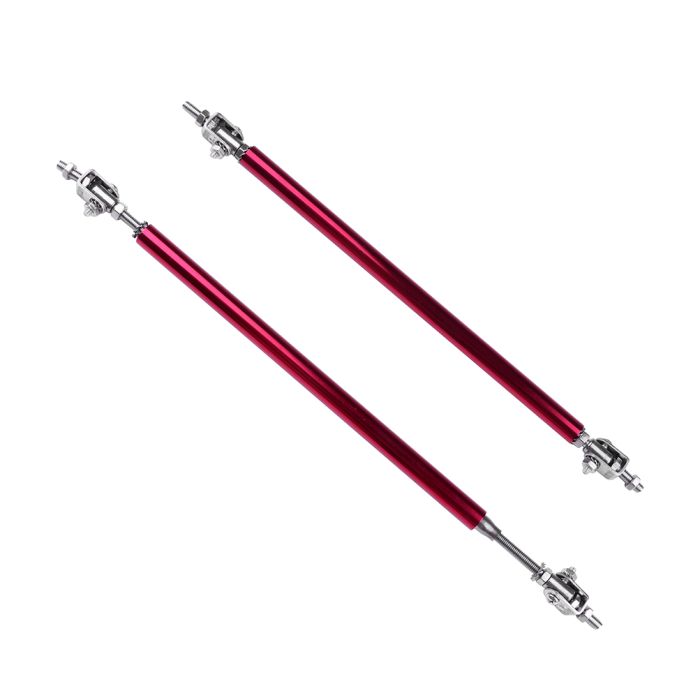 Red Adjustable Front Bumper Lip Splitter Strut Rod Tie Support Bar (E10494301CP)For Universal - 2 Piece