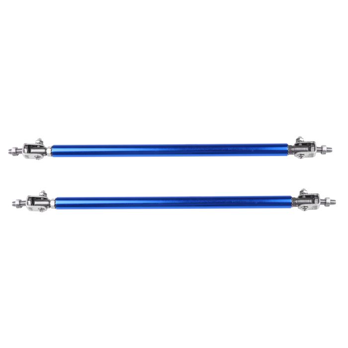 Blue Front Chrome Lip Splitter Rod Strut Tie Bar Support Adjustable 5.9