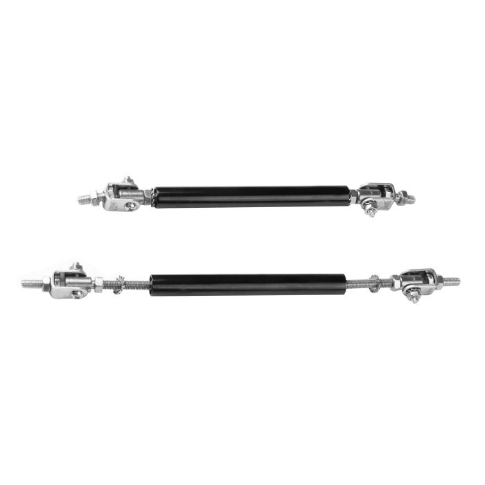 Black Front Splitter Rod Strut Tie Bar Support Air Dam Adjustable 5.5Inch-9Inch