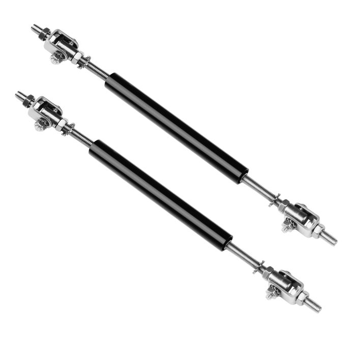 Black Front Splitter Rod Strut Tie Bar Support Air Dam Adjustable 5.5Inch-9Inch