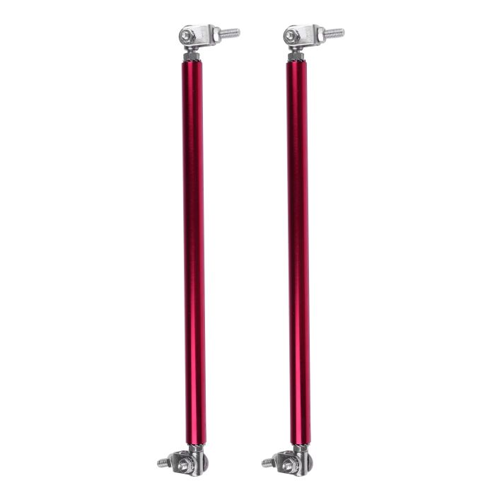 Front Air Dam Splitter Rod Strut Tie Bar Support Red Adjustable 3.94