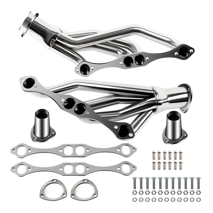 Mid Length SS Exhaust Header For SBC 283 327 350 383 400, 75-81 Chevy Camaro, 75-85 Chevy Impala 5.0L