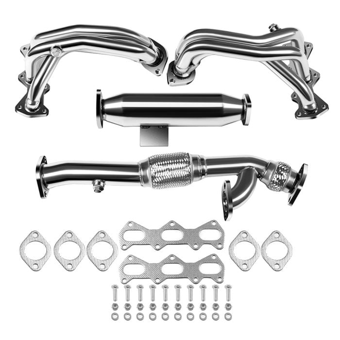 CTCAUTO Stainless 6-2-1 Exhaust Manifold Header Flex Y-Pipe Fits for 2003-2006 GK Delta 2.7 V6 