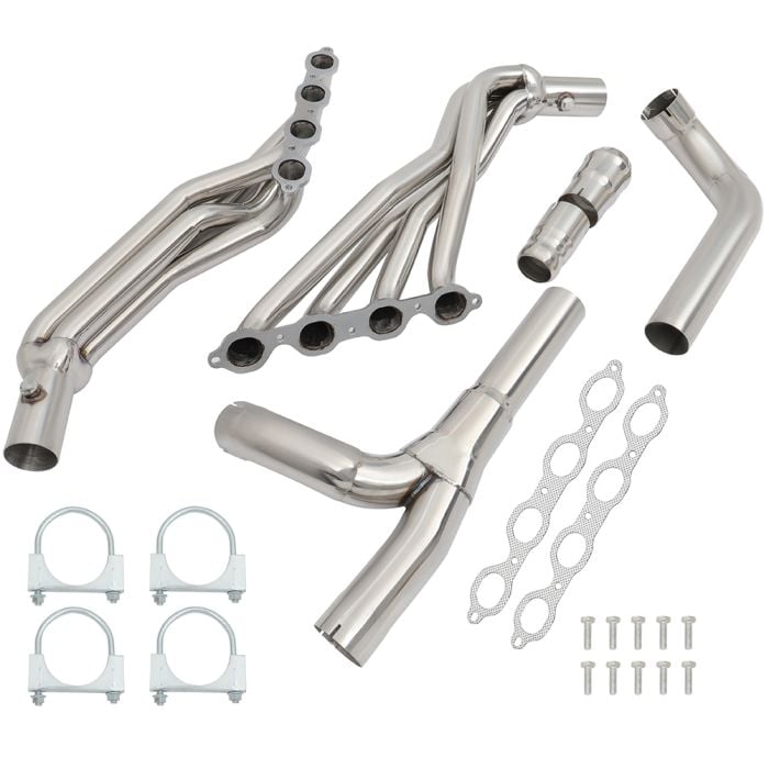 Stainless Steel Long Tube Header Exhaust Y-Pipe Fits for Cadillac Escalade Chevrolet,No Leak & High Performance 
