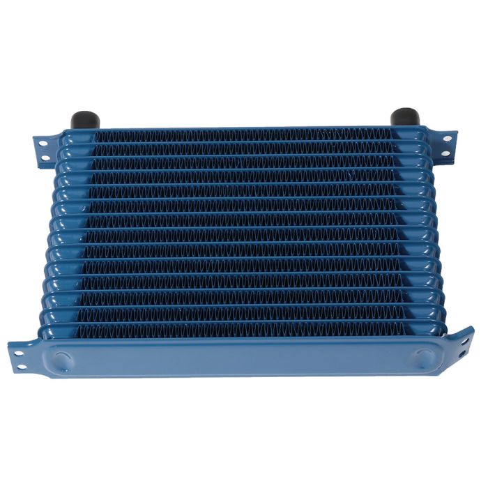 15 Row Engine Trans Transmission 10AN Universal Oil Cooler Blue