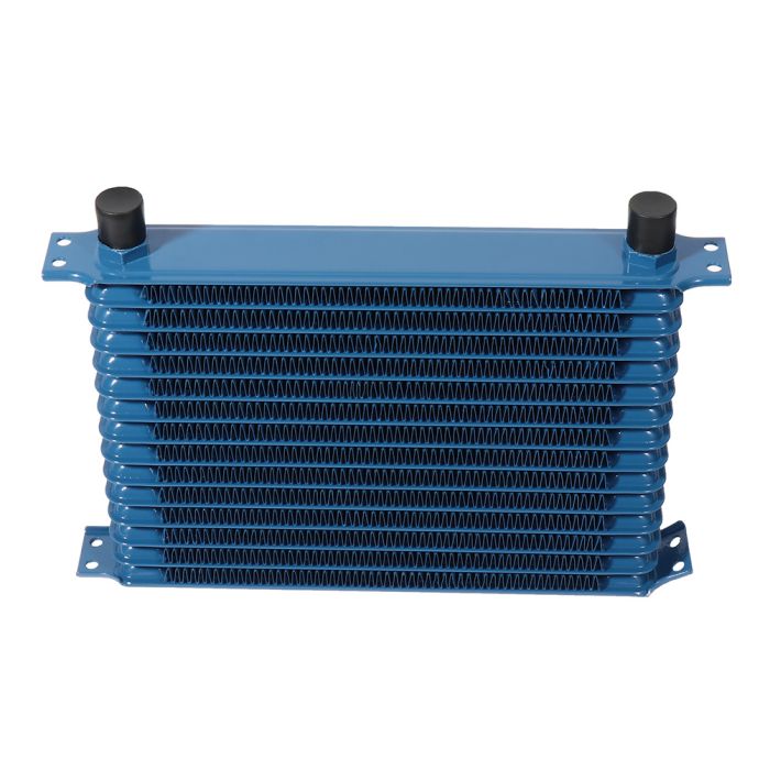 15 Row Engine Trans Transmission 10AN Universal Oil Cooler Blue