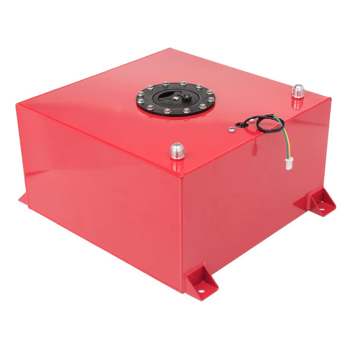 10 Gallon Red Fuel Cell Gas Tank+Cap+Level Sender+Fuel Line Kit Diesel