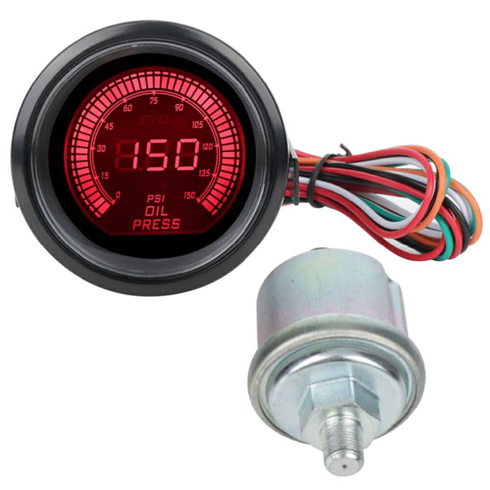 Oil Press Pressure Car Digital LED Meter Gauge (E10790801CP) - 1 Piece