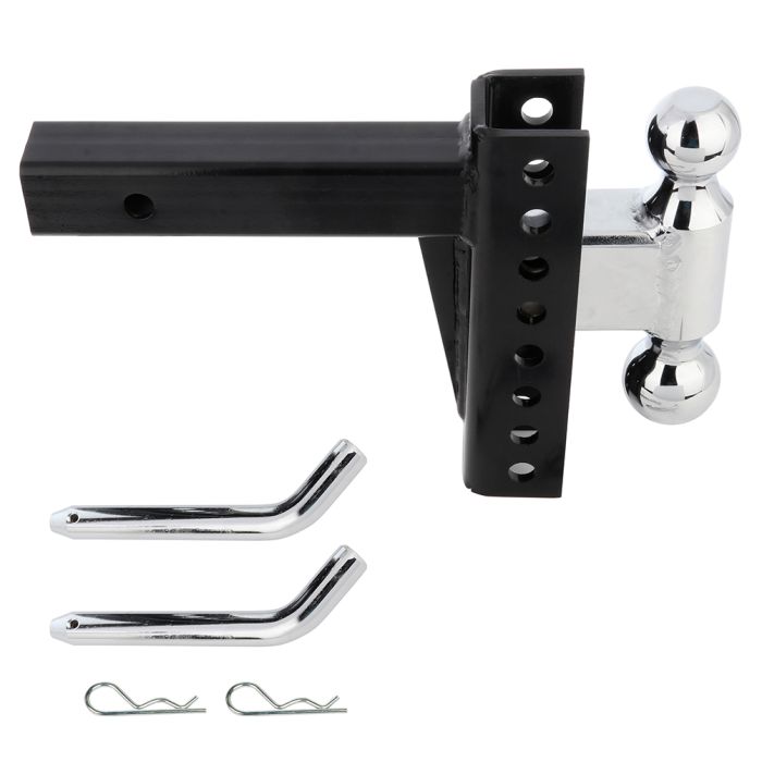 2 Ball Towing Receiver Tow Trailer Hitch Black Adjustable Brand New