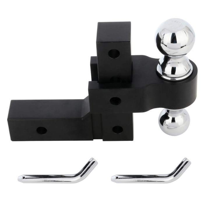 Adjustable Double Ball Tow Trailer Hitch Receiver Black Brand New 1Pcs Receiver