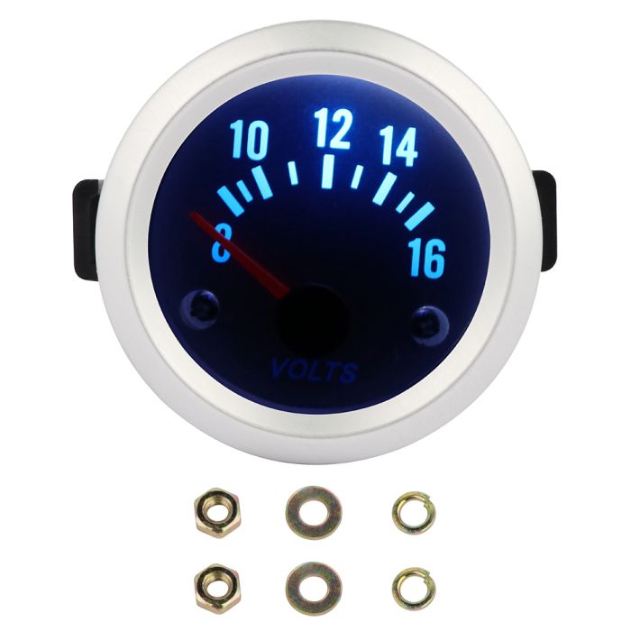 2 Inch 52mm 8-16V Blue Light Voltage Meter Gauge Voltmeter For Auto Car Motor
