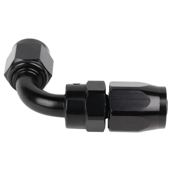 AN6 AN-6 90 Degree Swivel Oil/Fuel/Gas Hose Line End Fitting Adapter Black