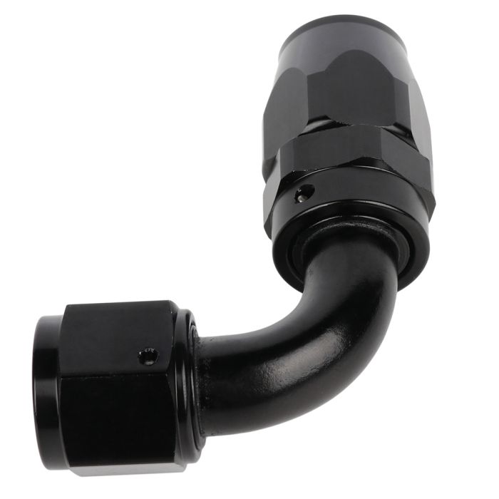 10AN Aluminum Push Lock hose end Fitting adaptor 90 Degree Black