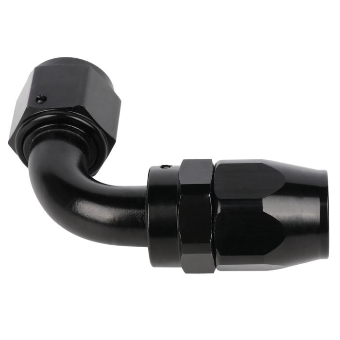 10AN Aluminum Push Lock hose end Fitting adaptor 90 Degree Black