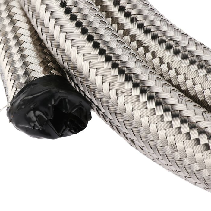10 Feet AN12 Nylon Stainless Steel Braided Fuel Oil Gas Line Hose Silver