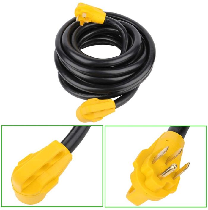 RV Extension Cord Power Supply Cable 30Foot 50AMP for Trailer Motorhome Camper 
