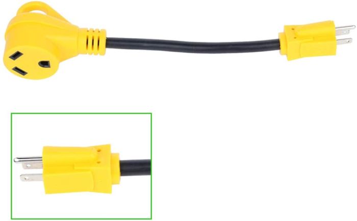15 Amp Male to 30 Amp Female Dogbone Adapter RV Electrical Converter Cord Cable 