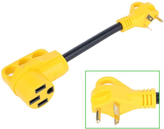 50 Amp Female to 30 Amp Male Dogbone Adapter RV Electrical Converter Cord Cable 