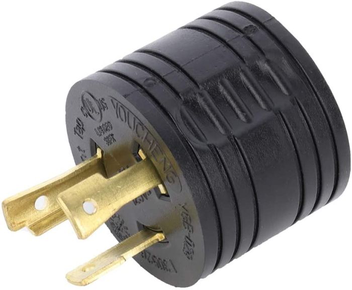 Heavy Duty Power Grip 30 Amp 3 Prong Generator Adapter for RVs and Autos