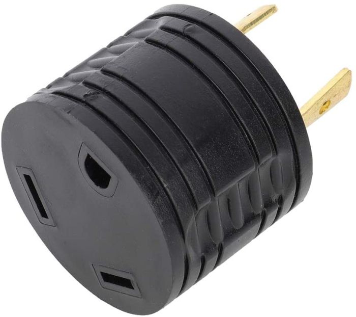 Heavy Duty Power Grip 30 Amp 3 Prong Generator Adapter for RVs and Autos