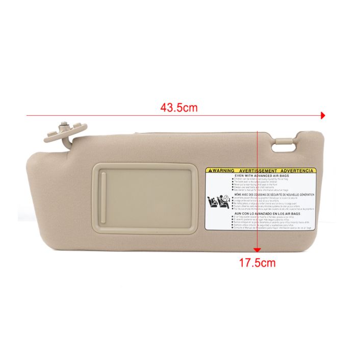 Sun Visor Beige Left Driver Side without Sunroof for Toyota (74320-AD060-E0)- 1 PC 