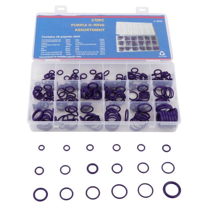 270PCS Seal O-Ring Set Car Air Conditioning Rubber Washer Assortment Kit New