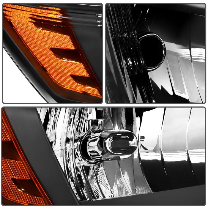 2010 Dodge Ram 1500 2500 3500 Black Housing Headlights Assembly Driver and Passenger Side 